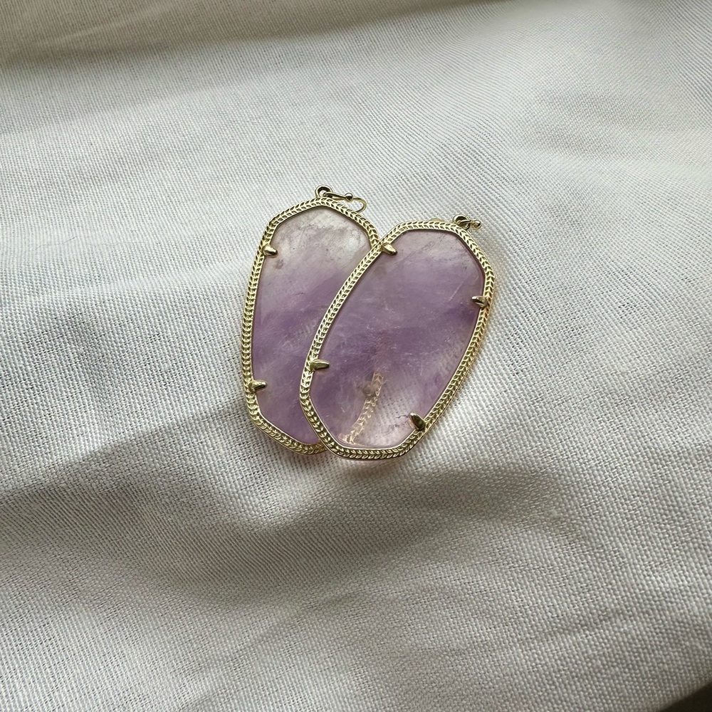 Elegant Gold and Amethyst Stone Earrings